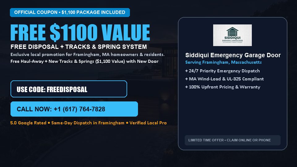 FREE Old Door Haul-Away & Heavy-Duty Tracks in Framingham, MA - Siddiqui Emergency Garage Door